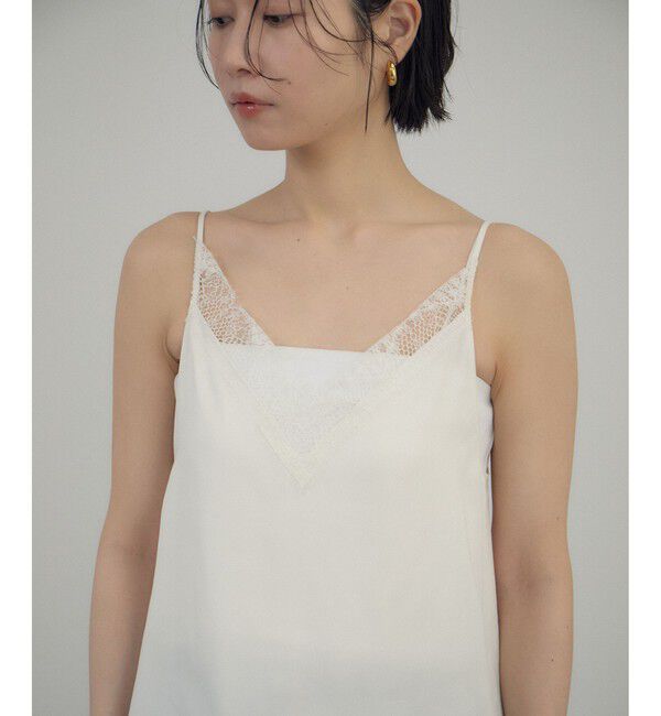 SALON adam et rope'「フレンチレースフィブリルサテンキャミソール」|キャミソール|