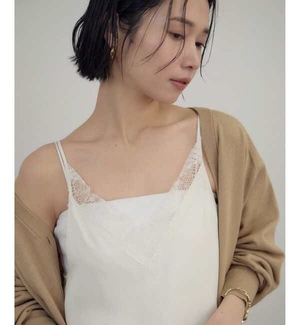 SALON adam et rope'「フレンチレースフィブリルサテンキャミソール」|キャミソール|オフホワイト(15)