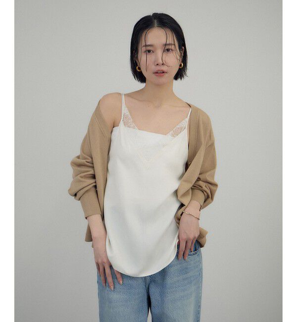 SALON adam et rope'「フレンチレースフィブリルサテンキャミソール」|キャミソール|