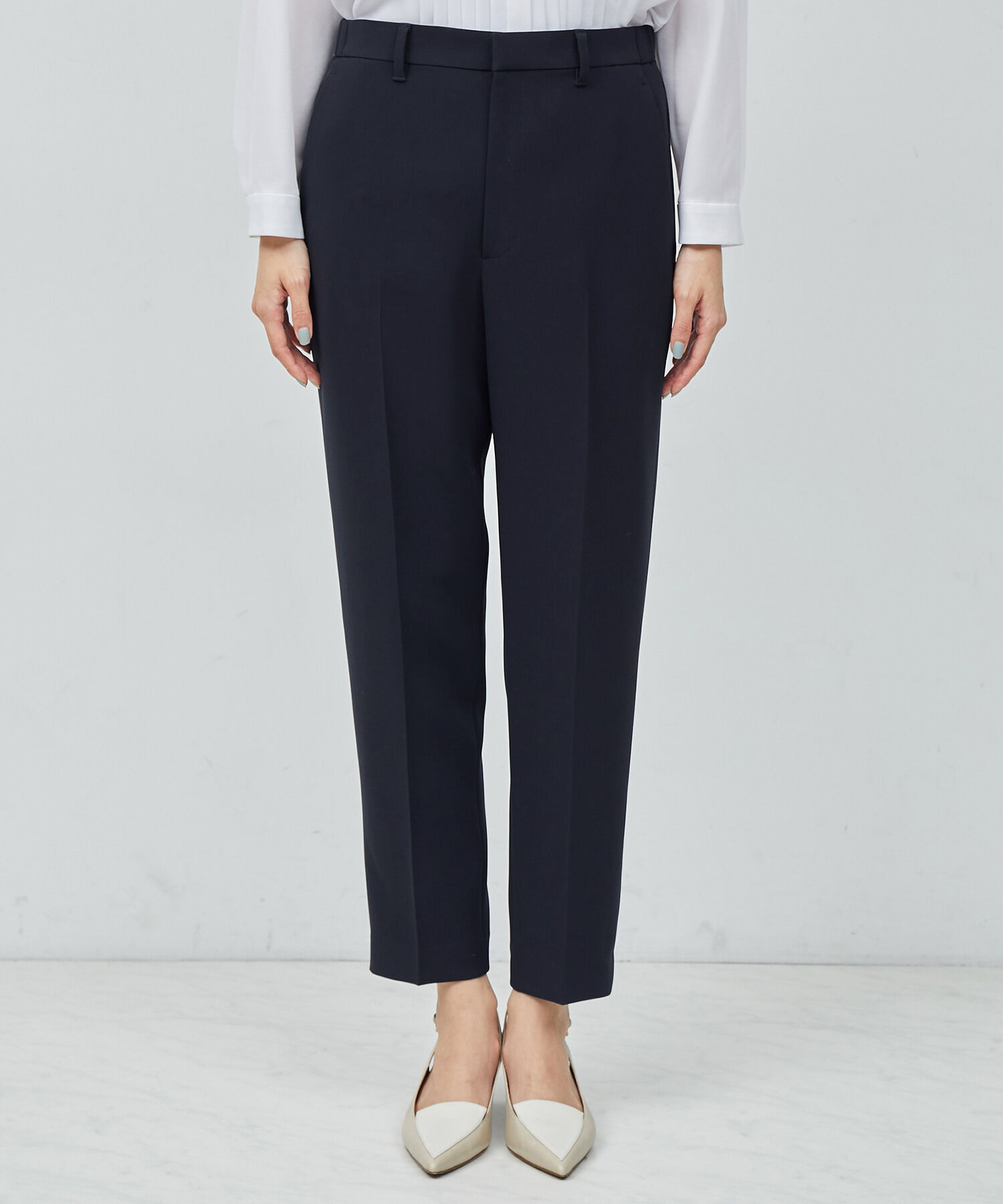 ROPE「トリアセテートダブルクロス サイドゴムテーパードパンツ【セレモニー/通勤対応】【洗える】」|その他|