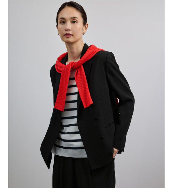 ROPE「バックサテンダブルブレストジャケット」|テーラードジャケット|