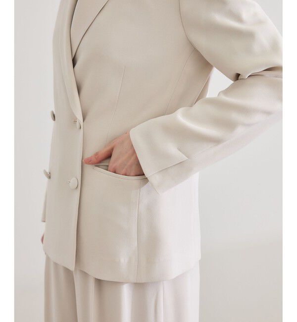 ROPE「バックサテンダブルブレストジャケット」|テーラードジャケット|