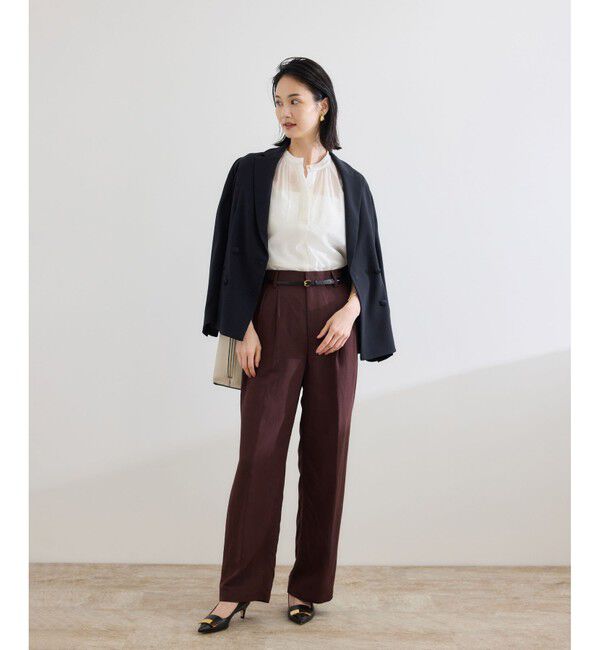 ROPE「バックサテンダブルブレストジャケット」|テーラードジャケット|