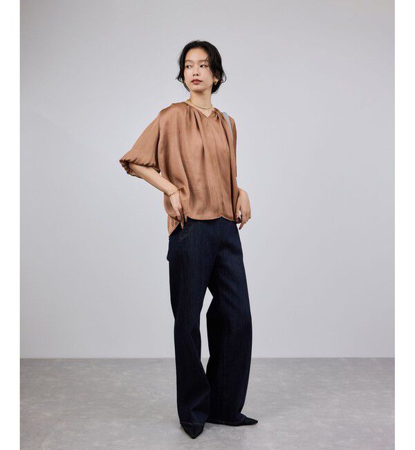 ROPE「楊柳スキッパーブラウス/イージーケア」|シャツ・ブラウス|