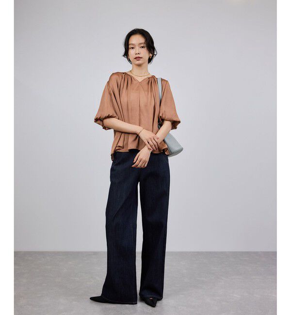 ROPE「楊柳スキッパーブラウス/イージーケア」|シャツ・ブラウス|