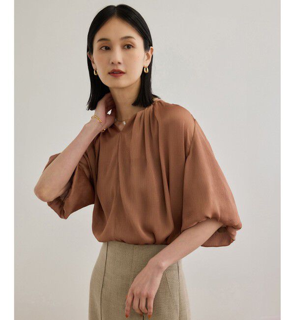 ROPE「楊柳スキッパーブラウス/イージーケア」|シャツ・ブラウス|