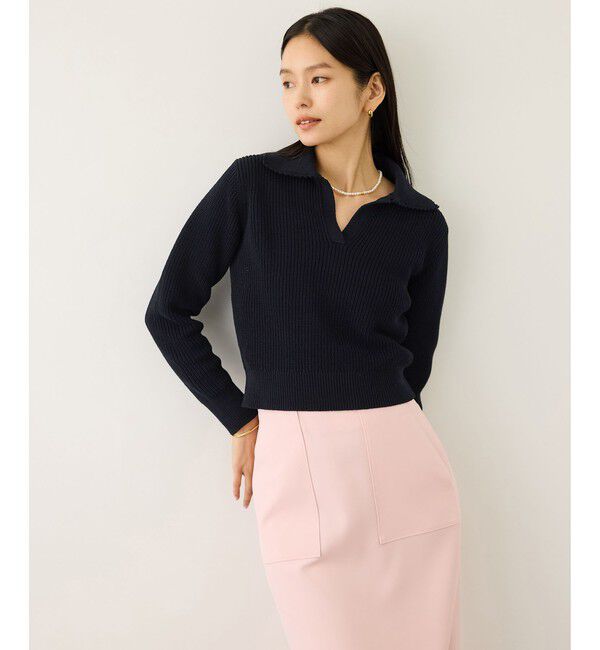 ROPE「オーガニックコットンポロニットプルオーバー/イージーケア」|ニット・セーター|