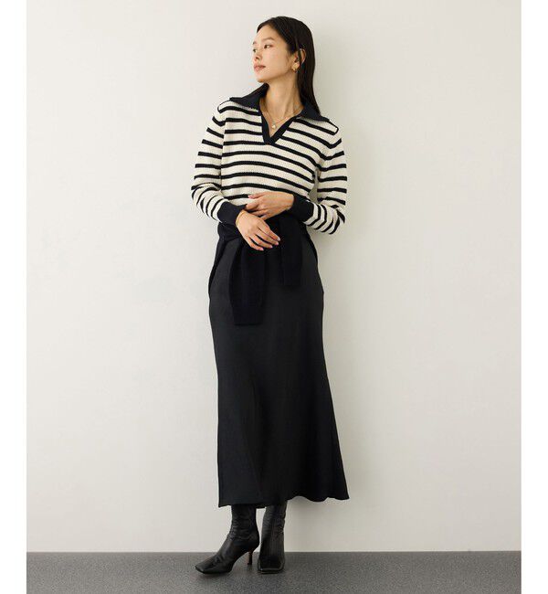 ROPE「オーガニックコットンポロニットプルオーバー/イージーケア」|ニット・セーター|