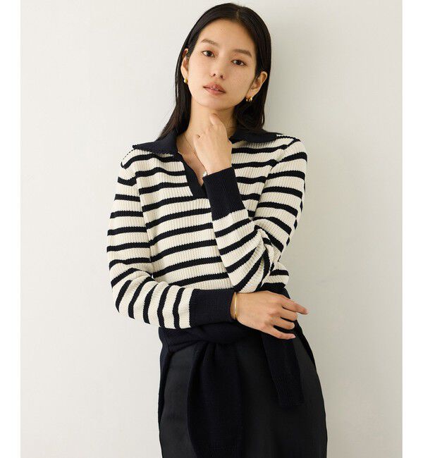 ROPE「オーガニックコットンポロニットプルオーバー/イージーケア」|ニット・セーター|