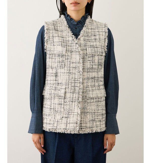 ROPE「ツイードVネックジレ」|ベスト・ジレ|