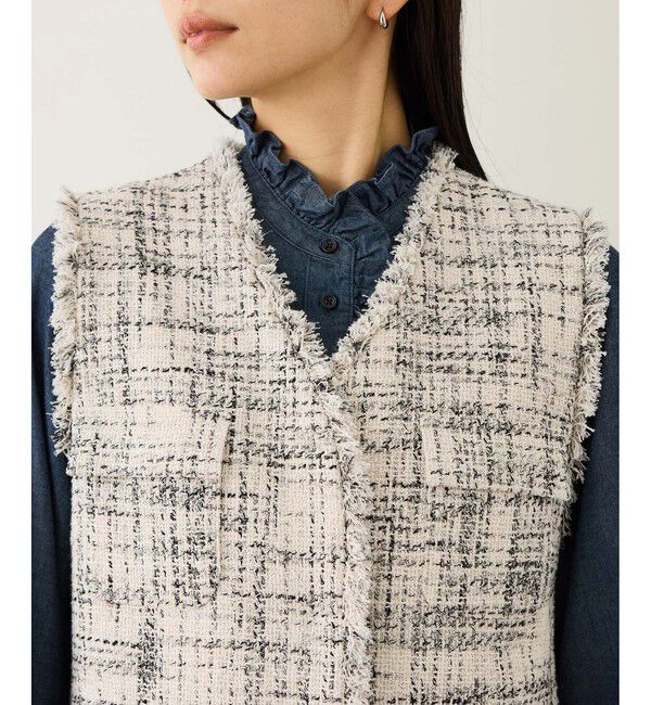 ROPE「ツイードVネックジレ」|ベスト・ジレ|