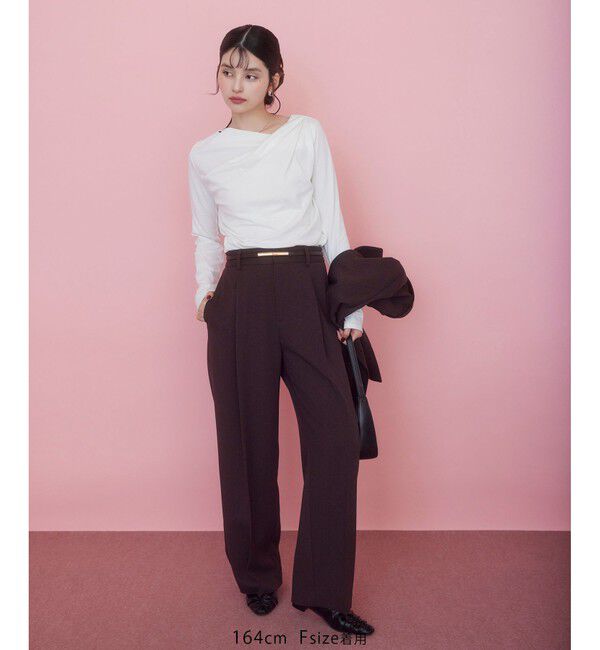 VIS「ドレープオフショルロンT/一部WEB限定カラー・イージーケア」|Tシャツ・カットソー|