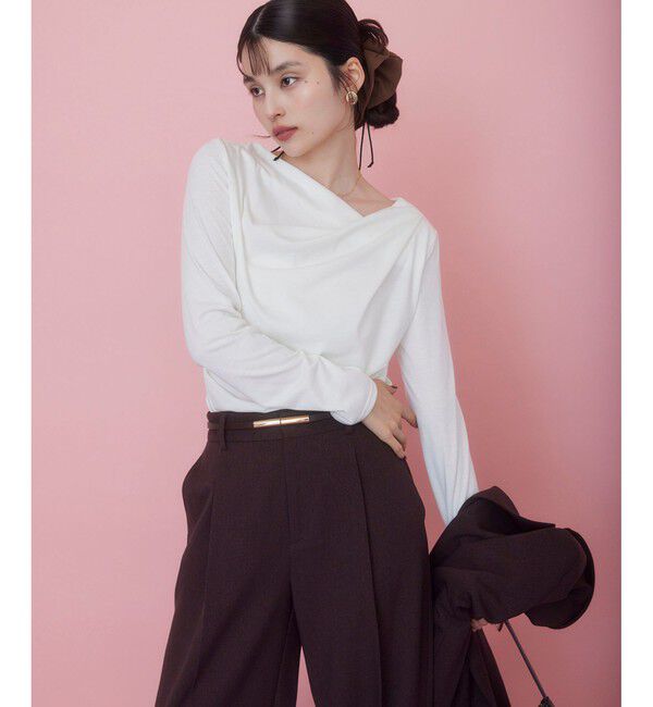 VIS「ドレープオフショルロンT/一部WEB限定カラー・イージーケア」|Tシャツ・カットソー|