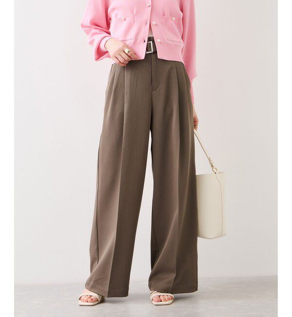 VIS「ベルトディティールパンツ/防シワ・イージーケア」|スラックス|