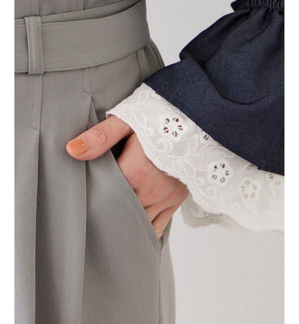 VIS「ベルトディティールパンツ/防シワ・イージーケア」|スラックス|