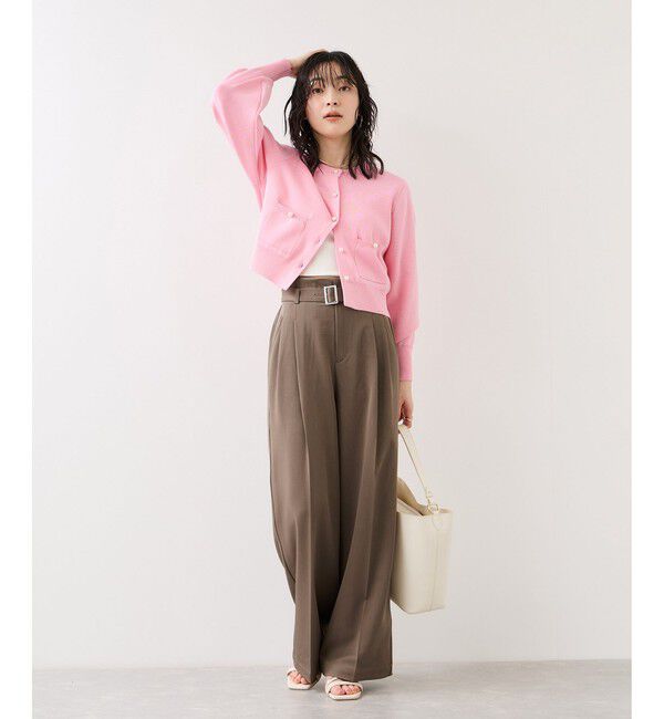 VIS「ベルトディティールパンツ/防シワ・イージーケア」|スラックス|