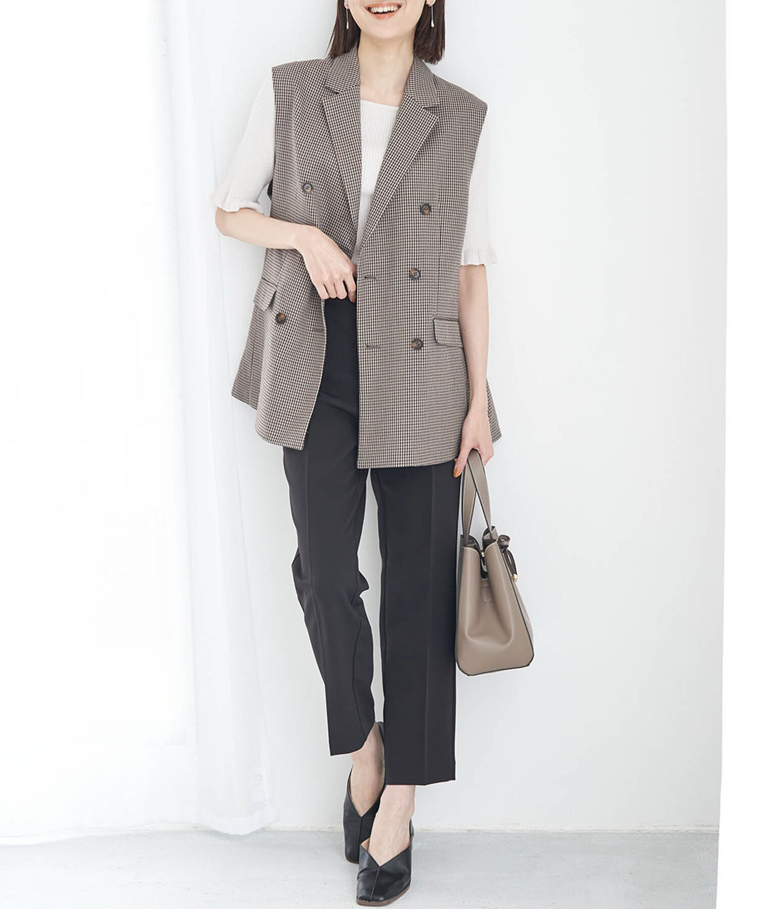 Rope&rsquo;Picnic「ラク美/ストレートカラーパンツ」|スラックス|