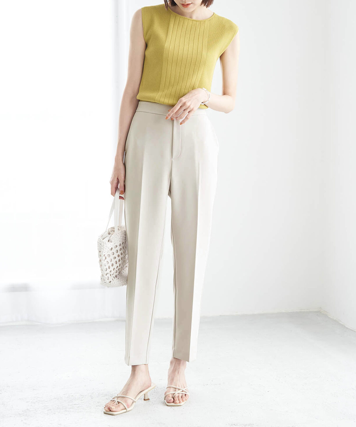 Rope&rsquo;Picnic「ラク美/ストレートカラーパンツ」|スラックス|