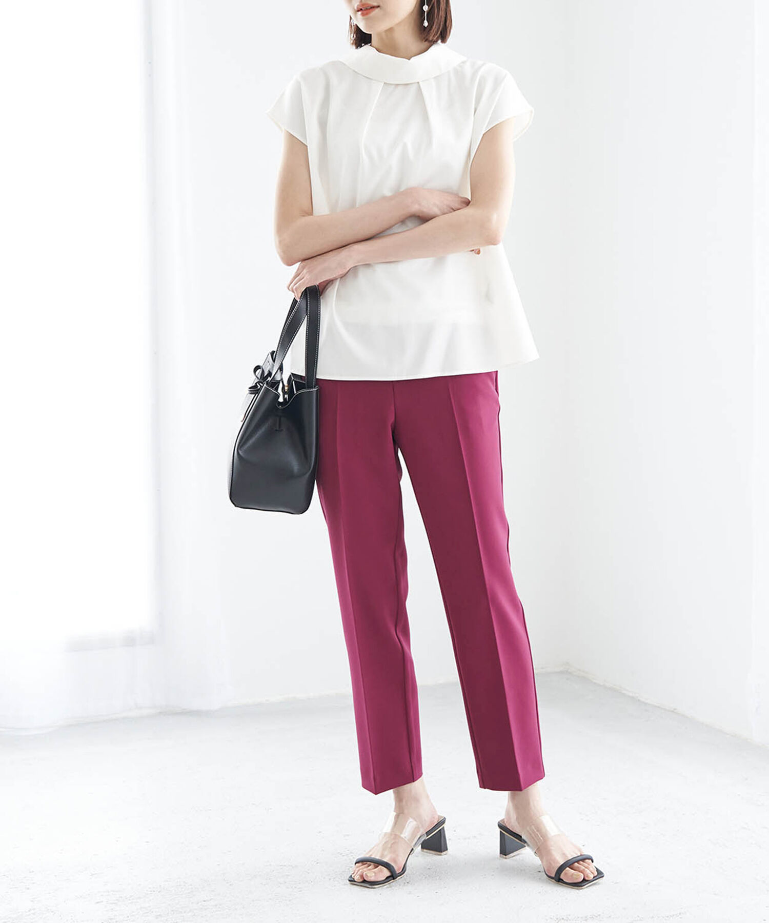 Rope&rsquo;Picnic「ラク美/ストレートカラーパンツ」|スラックス|