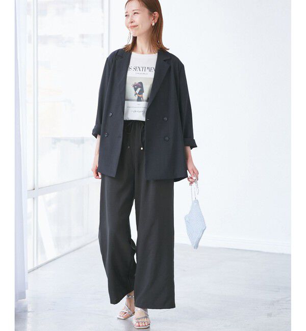 Rope&rsquo;Picnic「【吸水速乾・防シワ】エフォートレスリラックスイージーワイドパンツ」|チノ|