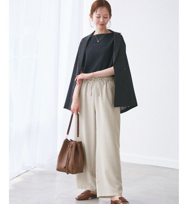 Rope&rsquo;Picnic「【吸水速乾・防シワ】エフォートレスリラックスイージーワイドパンツ」|チノ|