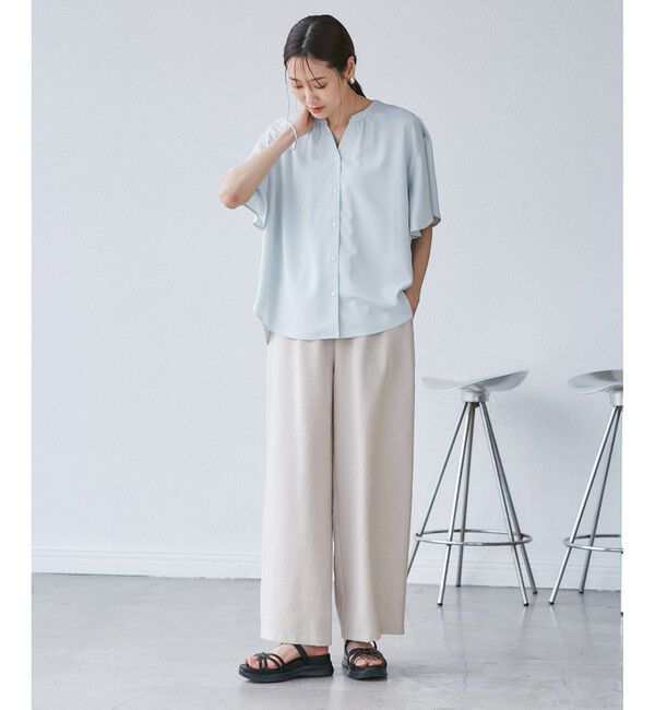 Rope&rsquo;Picnic「【吸水速乾・防シワ】エフォートレスリラックスイージーワイドパンツ」|チノ|