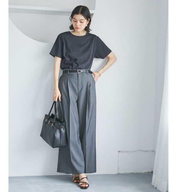 Rope&rsquo;Picnic「【UVカット・接触冷感・汗染み加工】フレンチロゴプリントTシャツ」|Tシャツ・カットソー|