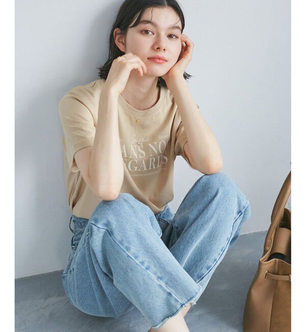 Rope&rsquo;Picnic「【UVカット・接触冷感・汗染み加工】フレンチロゴプリントTシャツ」|Tシャツ・カットソー|