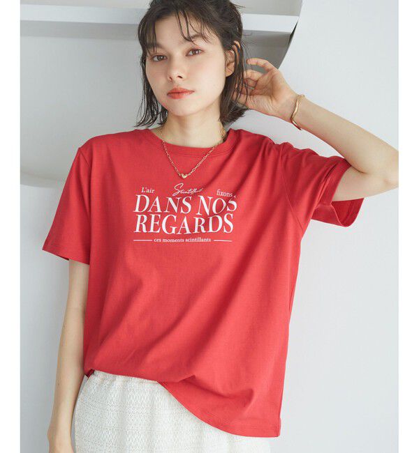 Rope&rsquo;Picnic「【UVカット・接触冷感・汗染み加工】フレンチロゴプリントTシャツ」|Tシャツ・カットソー|