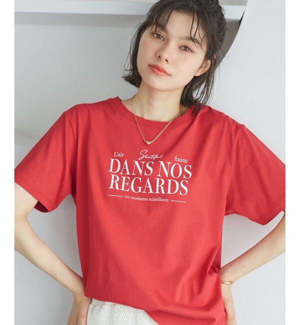 Rope&rsquo;Picnic「【UVカット・接触冷感・汗染み加工】フレンチロゴプリントTシャツ」|Tシャツ・カットソー|