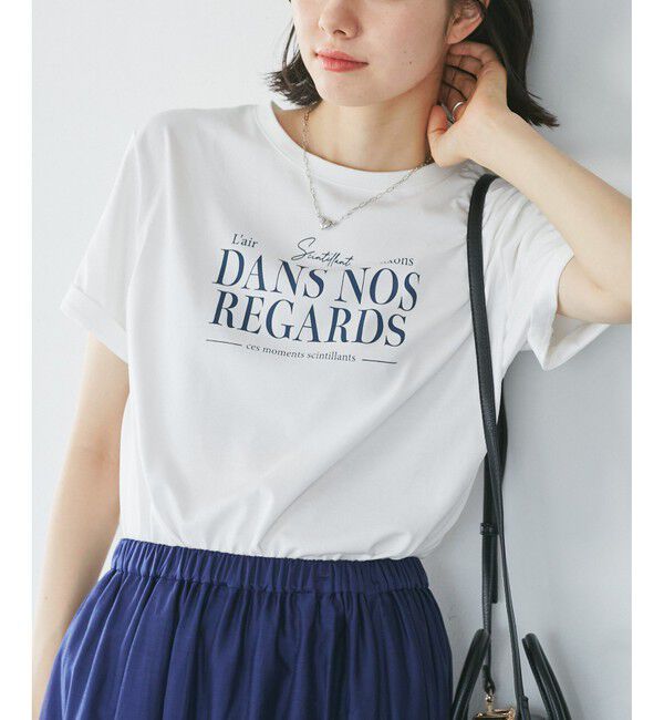 Rope&rsquo;Picnic「【UVカット・接触冷感・汗染み加工】フレンチロゴプリントTシャツ」|Tシャツ・カットソー|