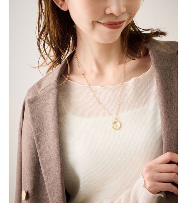 ROPE PICNIC PASSAGE「メタルコイントップショートネックレス」|ネックレス|ゴールド(90)