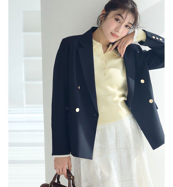 Rope&rsquo;Picnic「レイヤード風リブポロニット」|ニット・セーター|