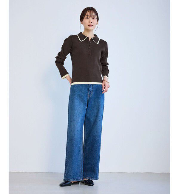 Rope&rsquo;Picnic「レイヤード風リブポロニット」|ニット・セーター|