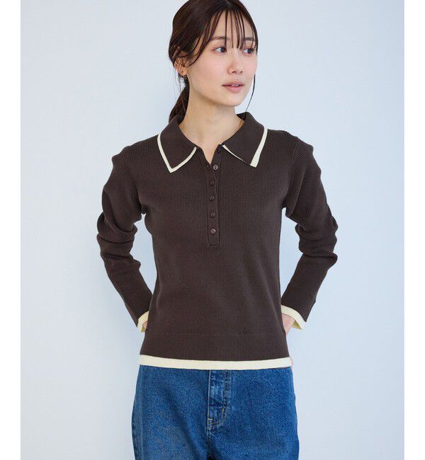 Rope&rsquo;Picnic「レイヤード風リブポロニット」|ニット・セーター|