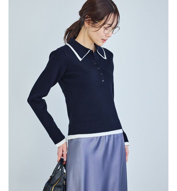 Rope&rsquo;Picnic「レイヤード風リブポロニット」|ニット・セーター|