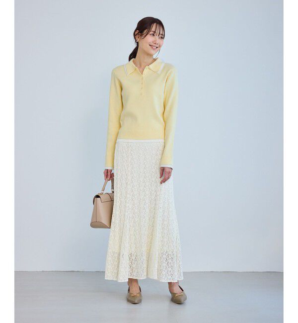 Rope&rsquo;Picnic「レイヤード風リブポロニット」|ニット・セーター|