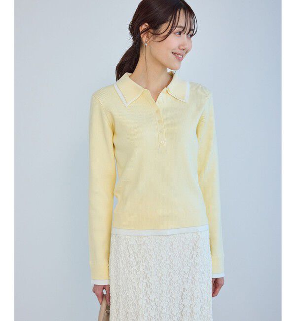 Rope&rsquo;Picnic「レイヤード風リブポロニット」|ニット・セーター|