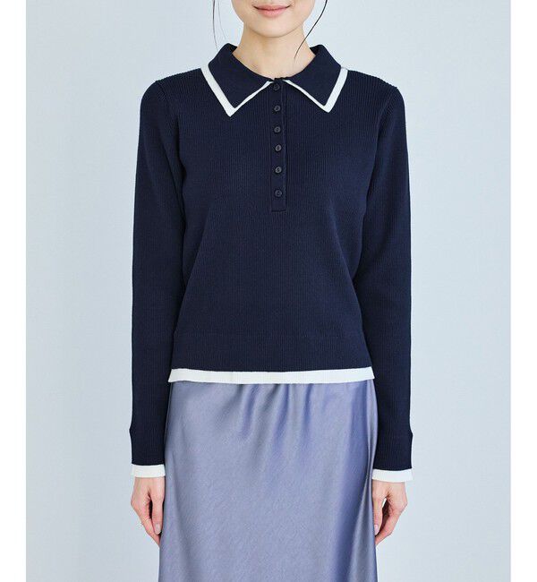 Rope&rsquo;Picnic「レイヤード風リブポロニット」|ニット・セーター|