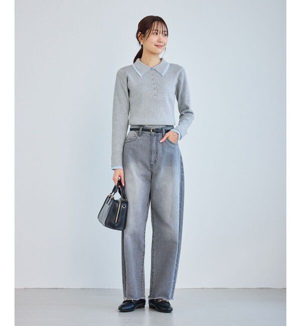 Rope&rsquo;Picnic「レイヤード風リブポロニット」|ニット・セーター|