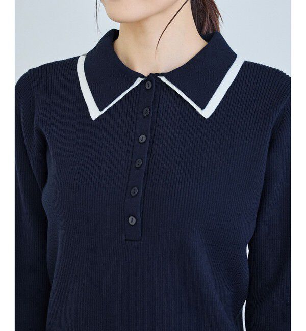 Rope&rsquo;Picnic「レイヤード風リブポロニット」|ニット・セーター|