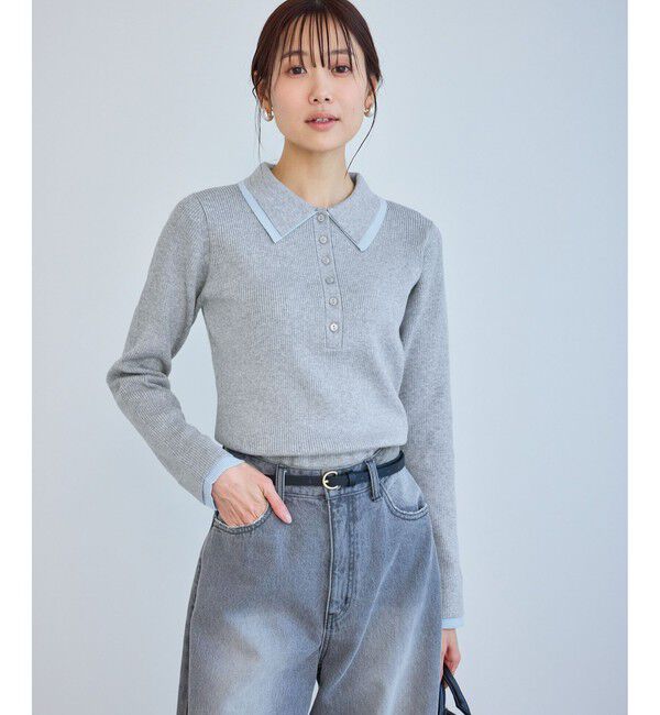 Rope&rsquo;Picnic「レイヤード風リブポロニット」|ニット・セーター|