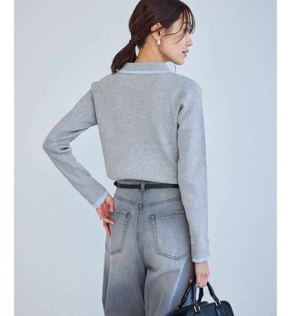 Rope&rsquo;Picnic「レイヤード風リブポロニット」|ニット・セーター|