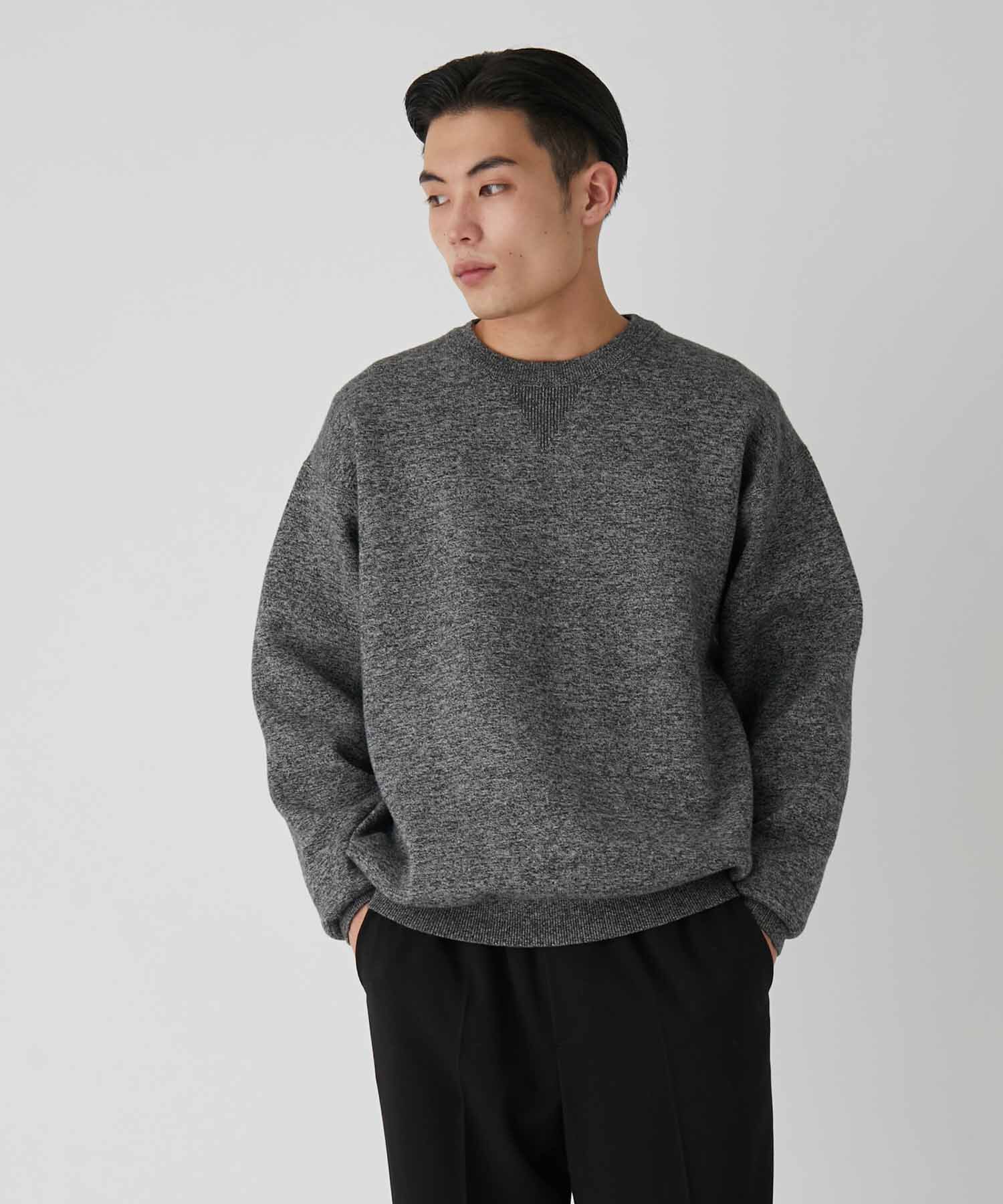 ADAM ET ROPE'「《ドラマ着用》杢スウェット クルーネック ニットプルオーバー/ヘビーウエイト/ユニセックス」|ニット・セーター|