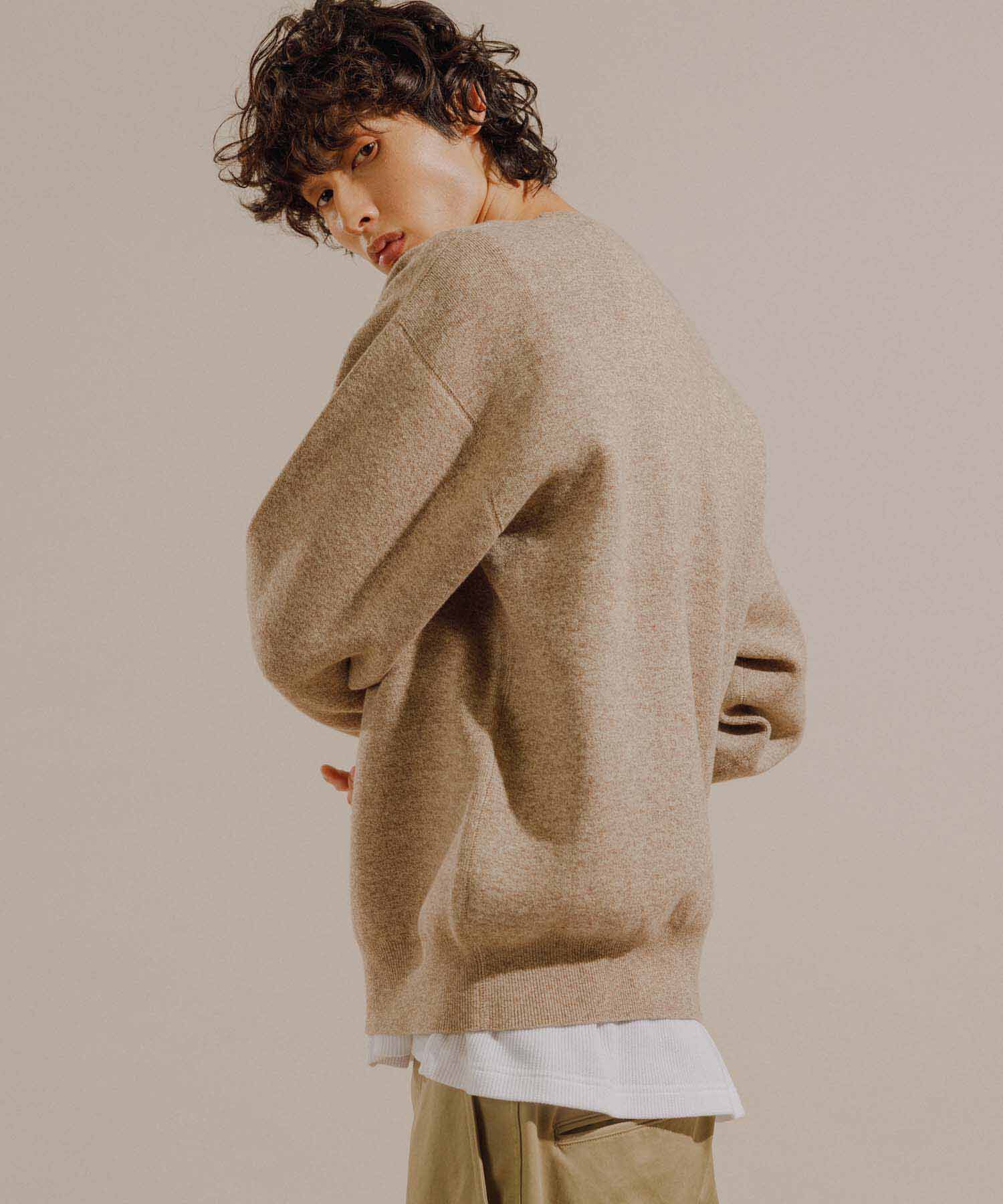 ADAM ET ROPE'「《ドラマ着用》杢スウェット クルーネック ニットプルオーバー/ヘビーウエイト/ユニセックス」|ニット・セーター|