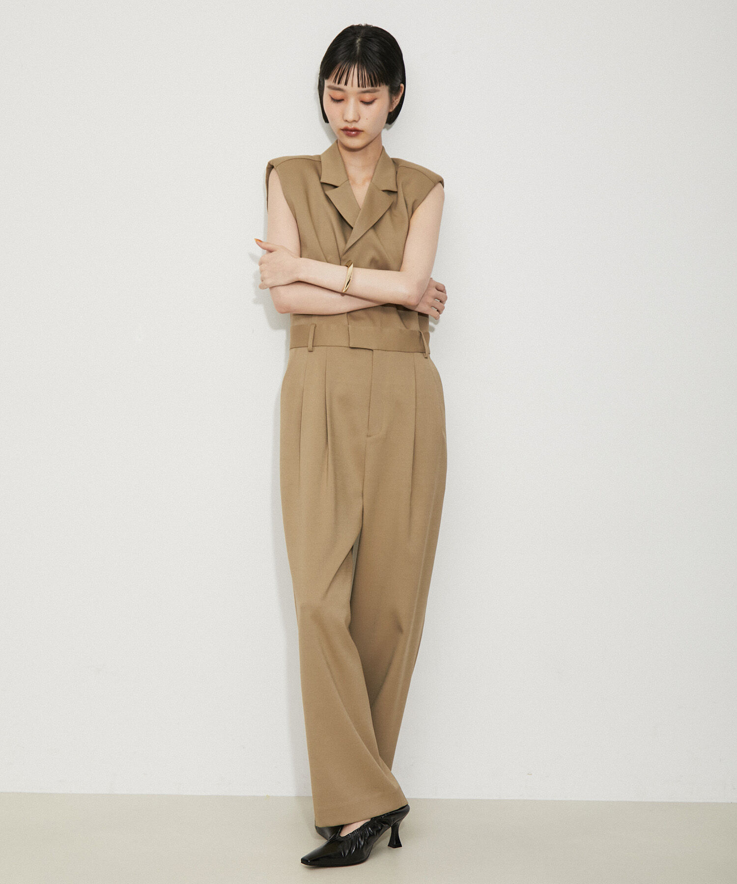 ADAM ET ROPE'「M.O.L レザーギャザーパンプス」|パンプス|