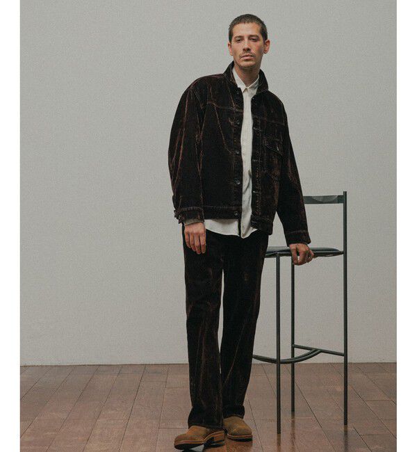 ADAM ET ROPE'「【ISKO】フロッキーデニム ストレートスラックス / ADAM ET ROPE' JEANS -IMAG-」|デニム|