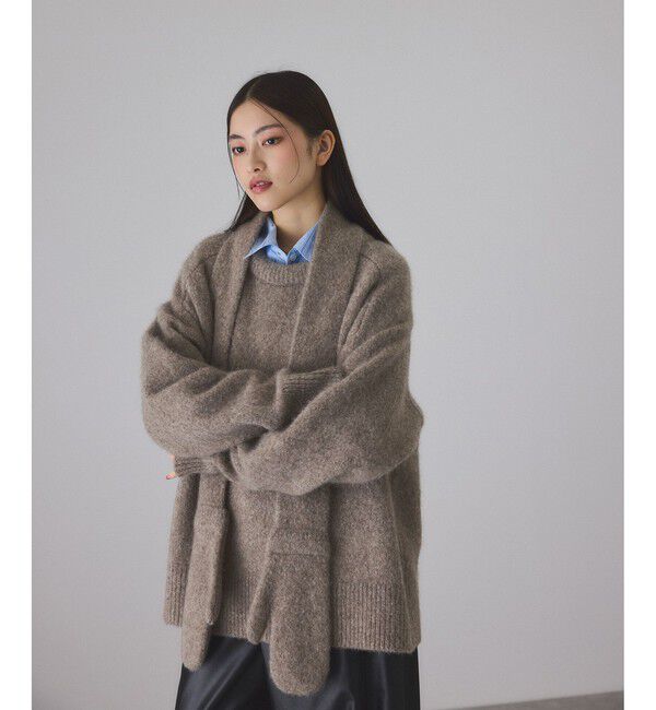 ADAM ET ROPE'「【サステナブル】YAKブレンドタートルニット＆グローブ」|ニット・セーター|