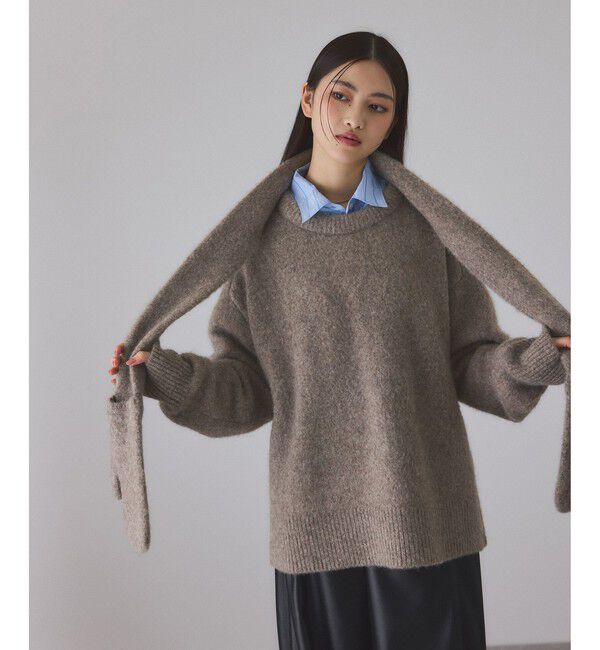 ADAM ET ROPE'「【サステナブル】YAKブレンドタートルニット＆グローブ」|ニット・セーター|