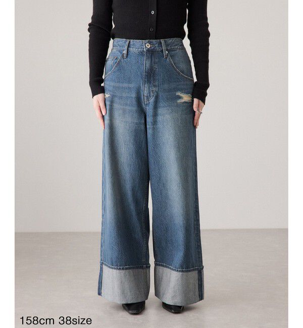 ADAM ET ROPE'「ターンナップアジャストデニム」|デニム|